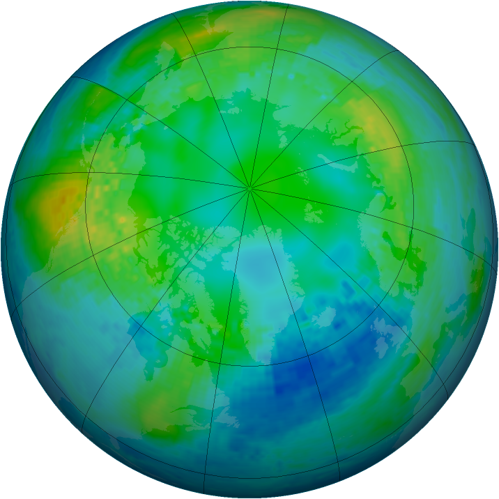 Arctic ozone map for 05 November 2001